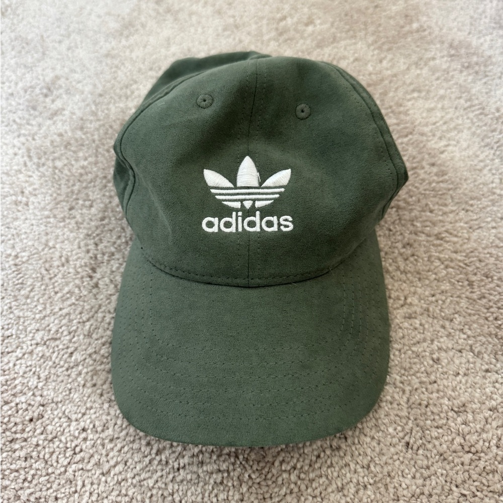 Green suede adidas baseball cap